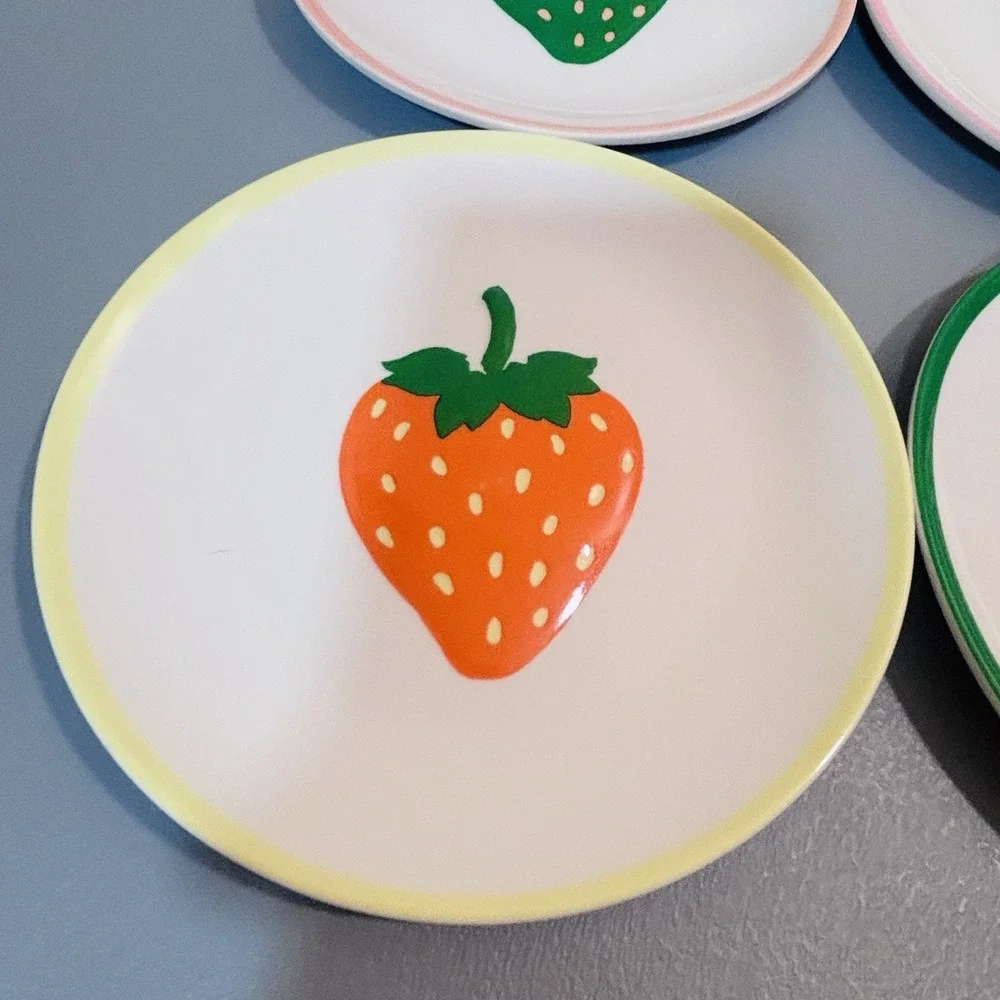 Kate Spade New York Strawberry Melamine Colorful Four Piece Plate Set 6